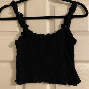 Boutique Navy Crop Tank Top